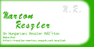 marton reszler business card